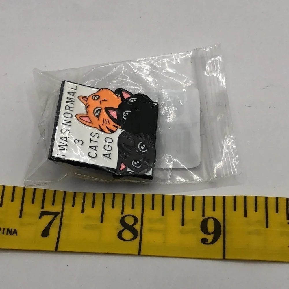 3/$25 “I Was Normal 3 Cats Ago” Cat Pin Badge Brooch Unisex